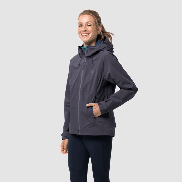 Chamarra Hardshell Jack Wolfskin Highest Peak Mujer Azul Marino Mexico-3415769